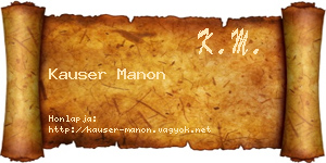 Kauser Manon névjegykártya